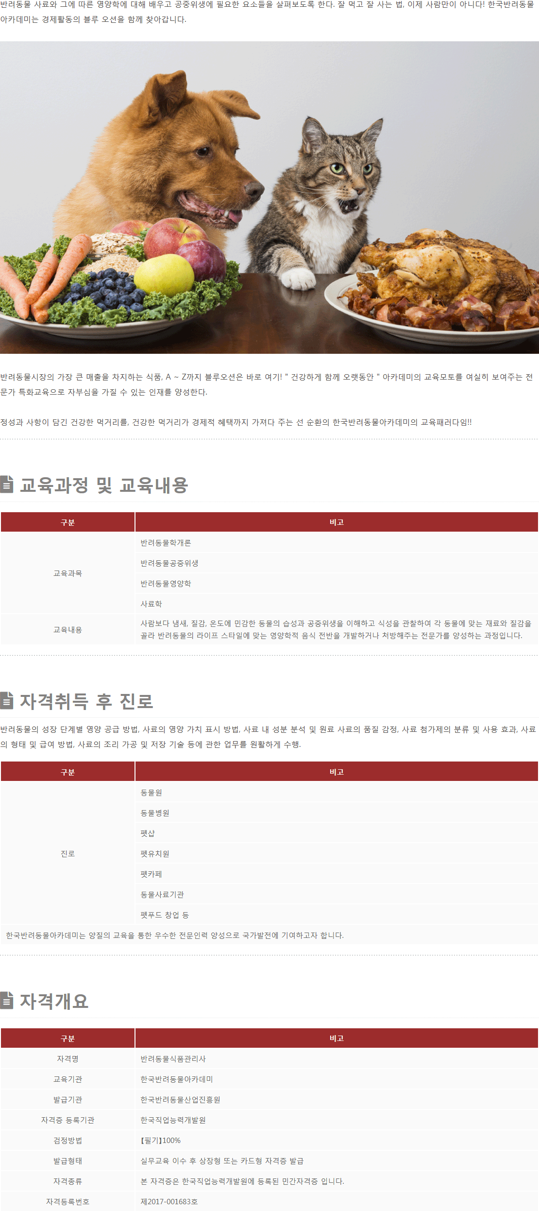 반려동물식품관리사